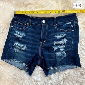AE American eagle jean shorts mid rise distressed